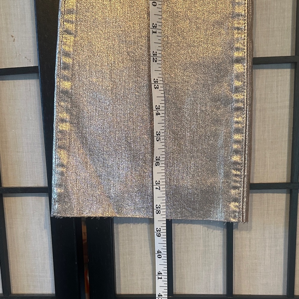 MOTHER Hustler Ankle Heavy Metal Flare Fray Jeans Never Worn Size 33 - Picture 9 of 16